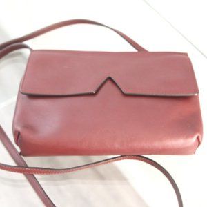 Vince Signature Collection - Small Leather Crossbody Bag (Burgundy)